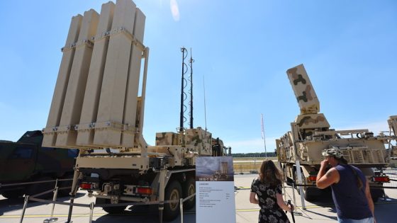 Visitors take a look at the IRIS-T SLM, a German air defence system by Diehl, displayed at the ILA Berlin Air Show 2022 in Berlin, Germany June 22, 2022. REUTERS/Fabrizio Bensch