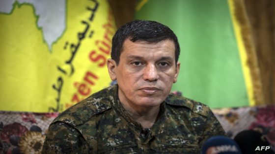 Mazloum Abdi (Kobani), commander-in-chief of the Syrian Democratic Forces (SDF), gives a press conference near the northeastern Syrian Hassakeh province on October 24, 2019. (Photo by AFP)