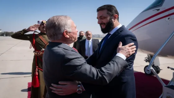 الرئيس السوري أحمد الشرع يتلقى اتصالًا هاتفيًا من العاهل الأردني الملك عبد الله الثاني
