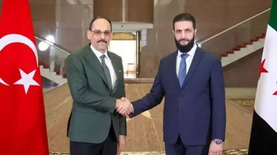 الرئيس أحمد الشرع يستقبل رئيس الاستخبارات التركي في دمشق لبحث ملفات أمنية شائكة